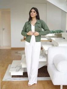 ACME MADE IN CHINA Women Denim Jackets & Coats - 軍綠色 - 查看 5