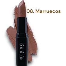 Labial mate de excelente pigmentación Bissu 08. Marruecos