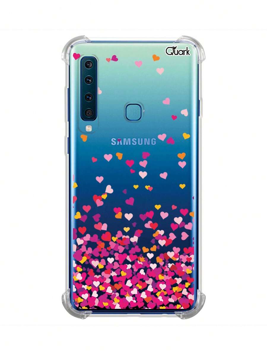 Capa Capinha Anti Shock Personalizada Modelos GALAXY A9 2018 (0809) Coração Amor 18 - Damasco - Visão 1