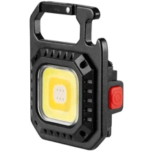 Mini Lanterna Com LED Portátil USB Recarregável Iluminação ajustável 3 Modos De Luz Lanternas De Chaveiro E Abridor De Garrafas - Preto - Visão 3
