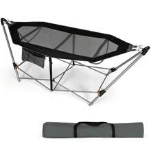 Portable Folding Hammock With Hammock Stand - 黑色 - 查看 5