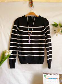 Women Knit Tops - 黑色 - 查看 1
