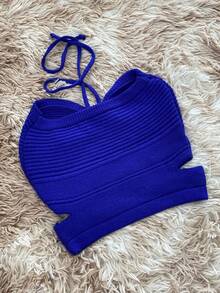 Women Knit Tops - Xanh đậm - Xem 2