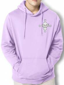 Men Hoodies - 中紫紅色 - 查看 1