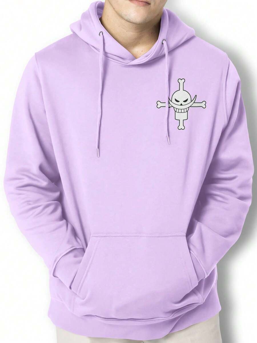 Men Hoodies - 中紫紅色 - 查看 1