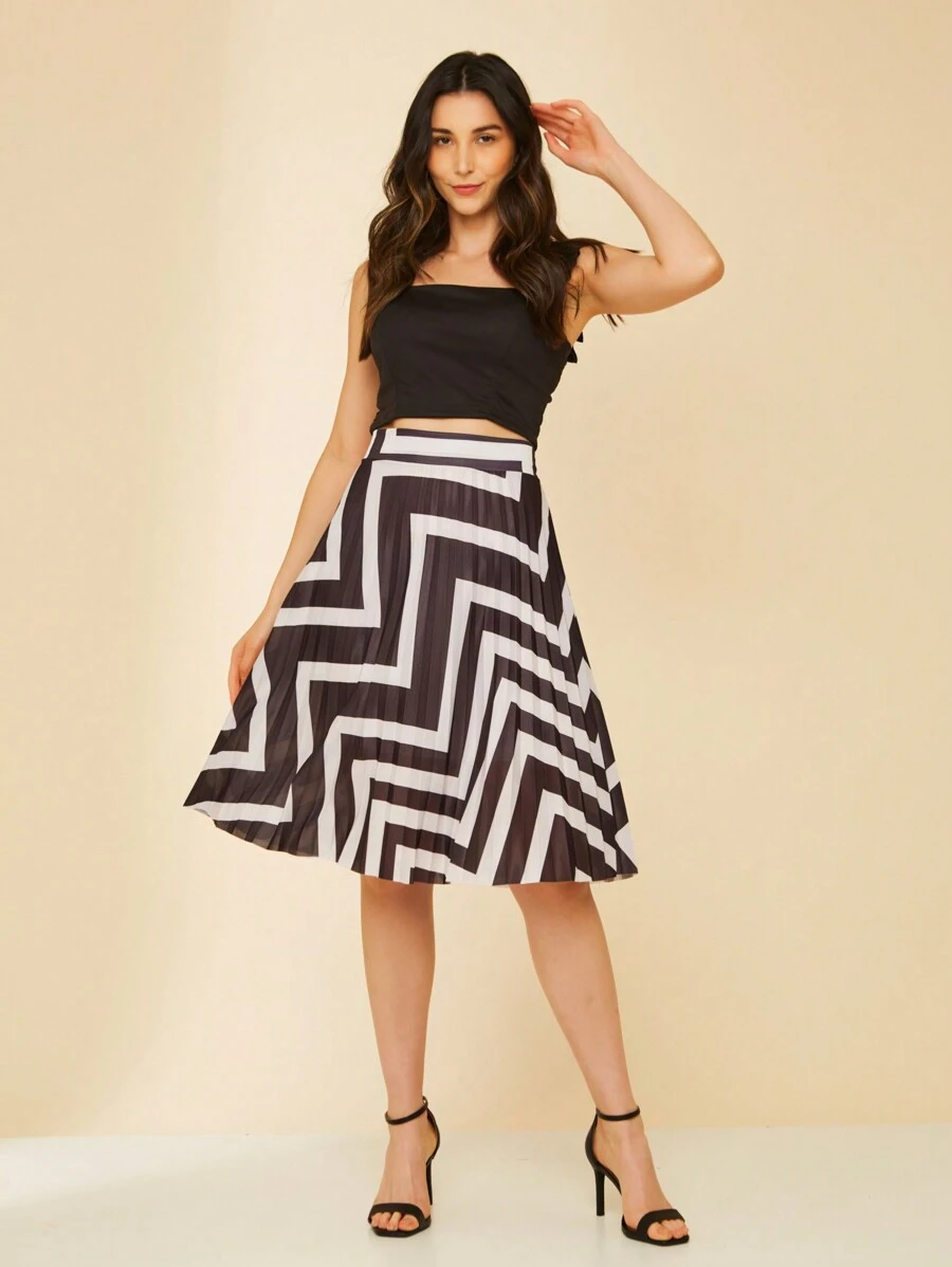 Women Skirts - 黑與白 - 查看 1