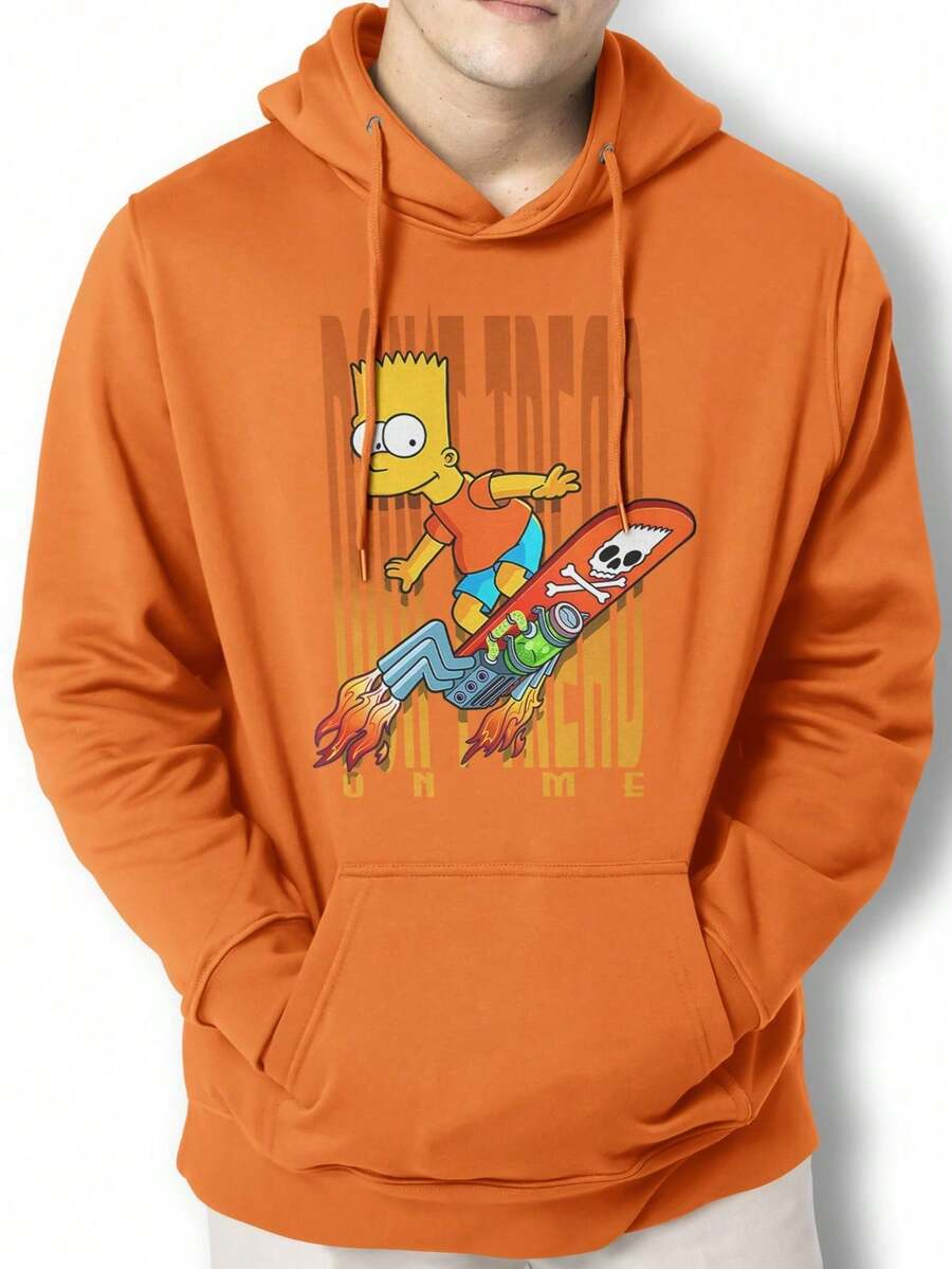 Men Hoodies - 橘色 - 查看 1