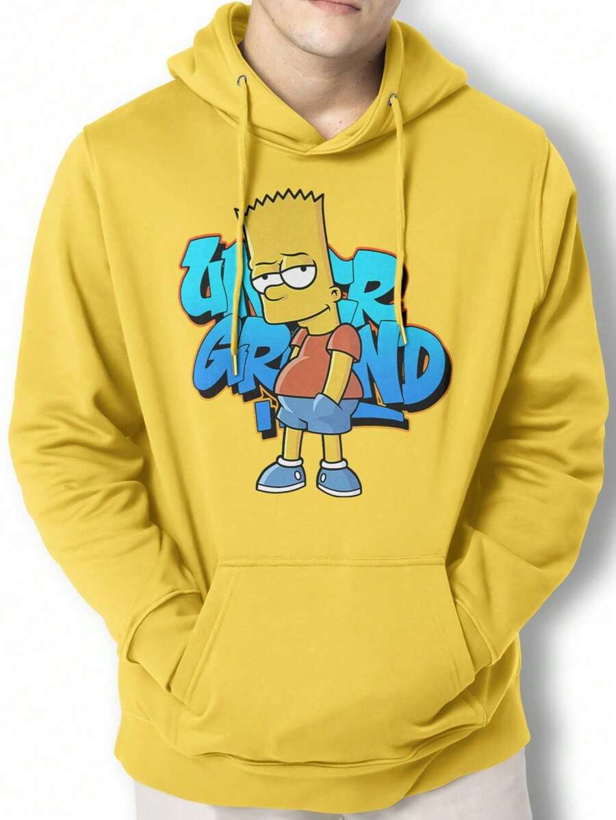 Men Hoodies - 黃色 - 查看 1