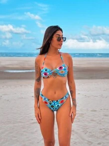 Women Bikini Sets - 藍色 - 查看 1