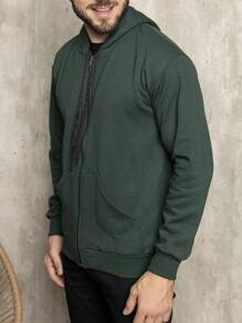 MOLETOM FLANELADO ABERTO MASCULINO COM ZÍPER E CAPUZ