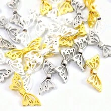 20入組/50入組蝴蝶精靈翅膀間隔珠,適用於珠寶製作配件、diy手工藝品