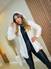 Women Coats - 米色 - 查看 1