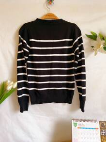 Women Knit Tops - 黑色 - 查看 2