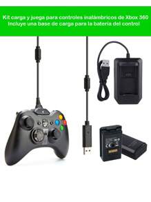 Kit Carga Y Juega Con Bateria De 4800mha Y Cargador Para box 360 - Negro - Ver 2