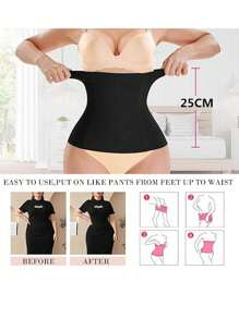 Sports Outdoor One Seamless Black Waistband With Anti-Curl Edge And Light Compression To Flatten Belly Shapewear Waist Trainer Corset Gym Accessories