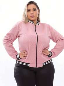 Plus Size Jackets - Rosa Pálido - Ver 2
