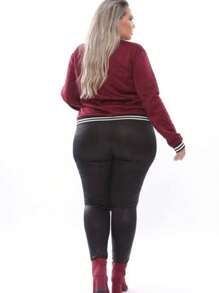 Plus Size Jackets - Burgonya - Görünüm 3