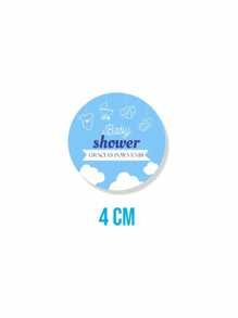 100 stickers, calcomanía, pegantina etiquetas BABY SHOWER, GRACIAS POR VENIR,  4 CM - Azul - Ver 2