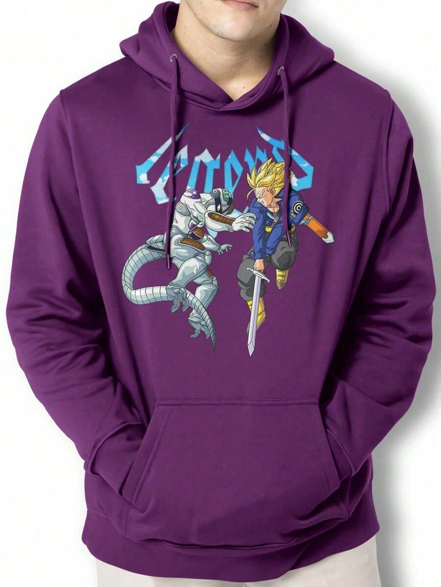 Men Hoodies - 紫色 - 查看 1