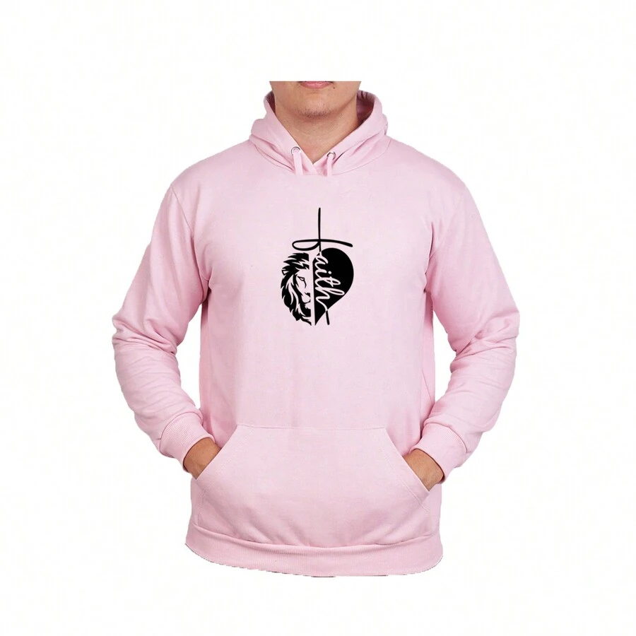 Men Hoodies - 粉色 - 查看 1