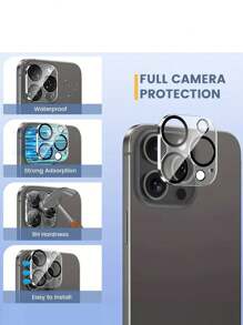 [6 en 1] Protector de pantalla compatible con iPhone 11 12 Mini 13 14 15 Plus Pro Max y protector trasero y protector de pantalla delantera con protector de lente de cámara [2+2+2 paquetes] de vidrio templado - transparente - Ver 2