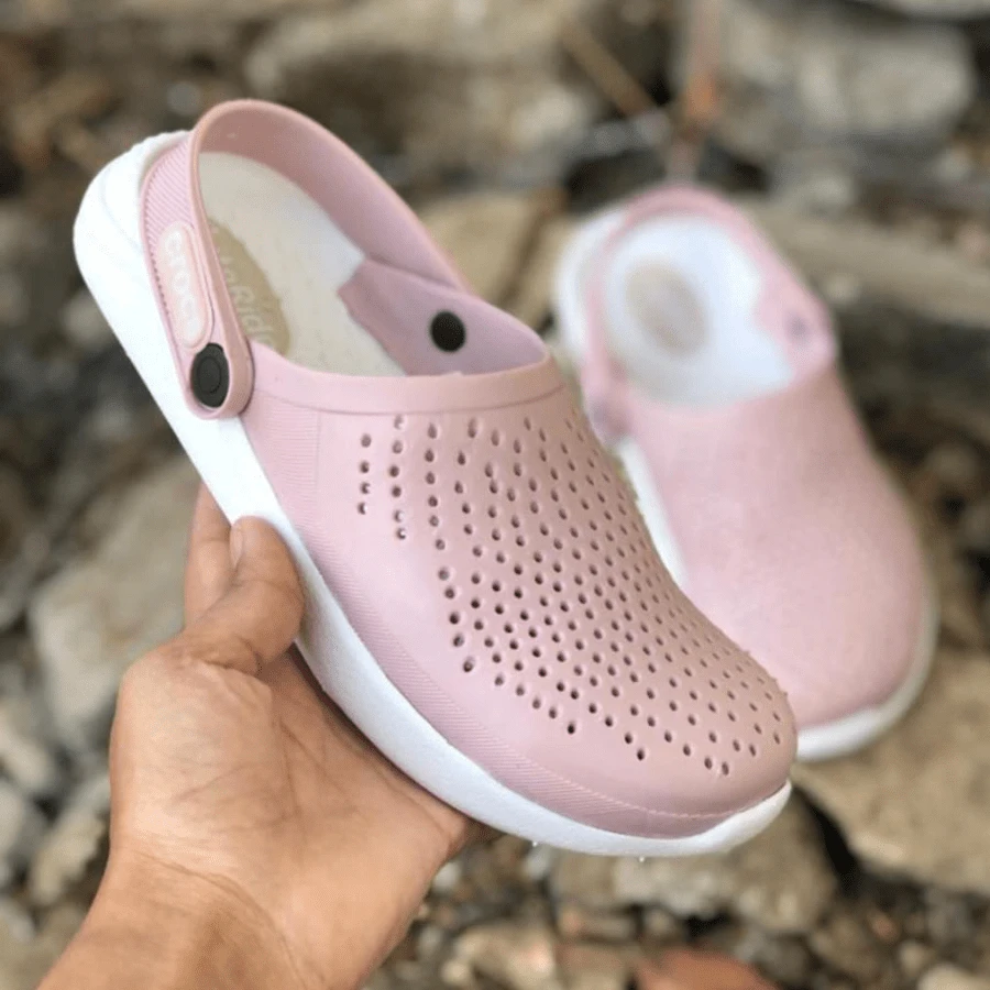 Cro Babuche lite ride Masculino Feminino confortável Calcanhar Leve - Rosa Bebê - Visão 1