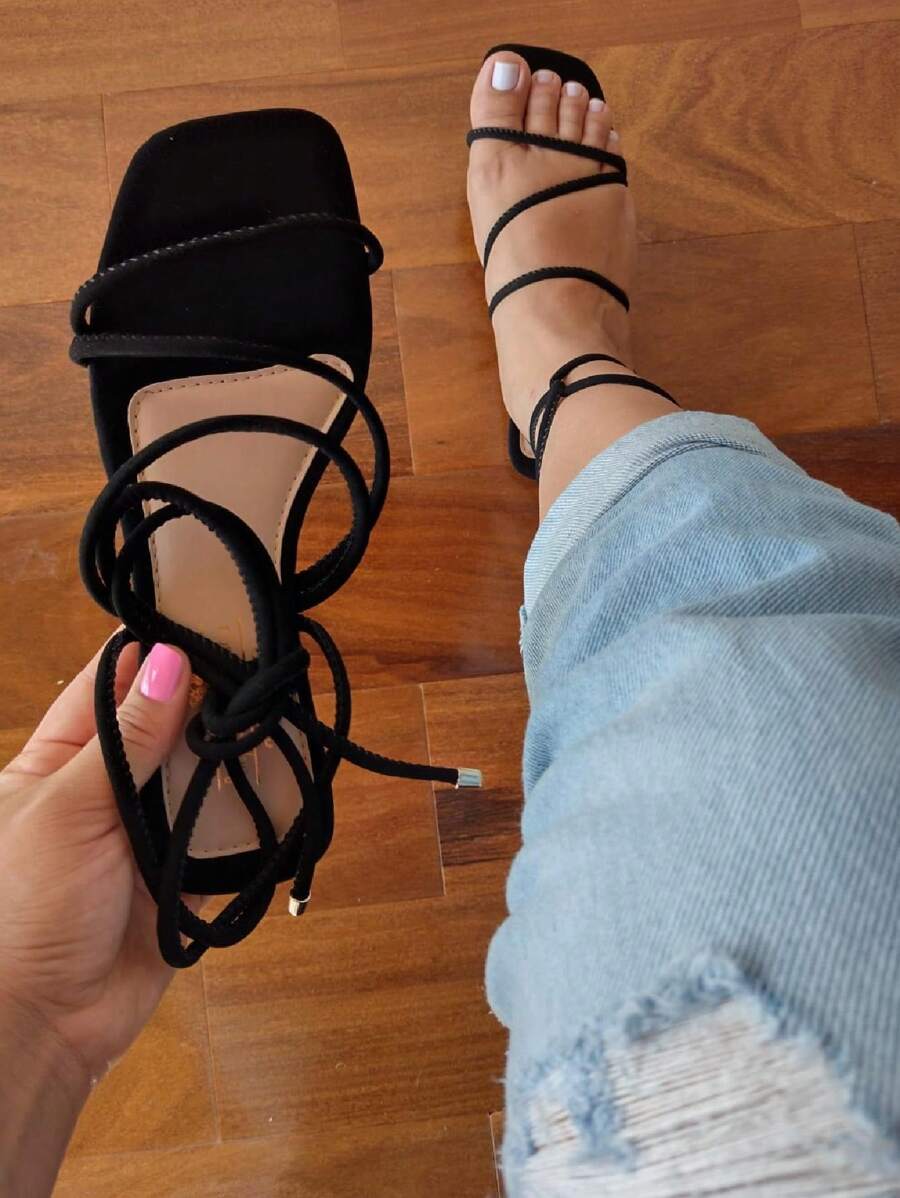 Women Flat Sandals - màu đen - Xem 1