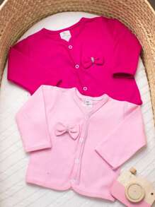 Baby Girls Rompers - 玫紅色 - 查看 4