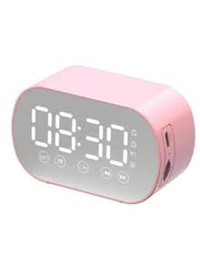 Mini Mirror Screen Alarm Clock, Wireless Bluetooth-Compatible Speaker With LED Display High Definition Subwoofer Alarm Clock Portable FM Radio - Multicolor - View 9