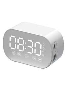 Mini Mirror Screen Alarm Clock, Wireless Bluetooth-Compatible Speaker With LED Display High Definition Subwoofer Alarm Clock Portable FM Radio - Multicolor - View 10