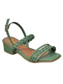 Women Heeled Sandals - Green - View 2