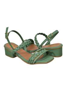 Women Heeled Sandals - Green - View 4