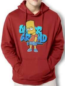 Men Hoodies - 紅色 - 查看 1