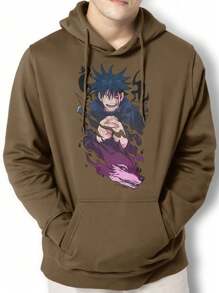 Men Hoodies - 卡其色 - 查看 1