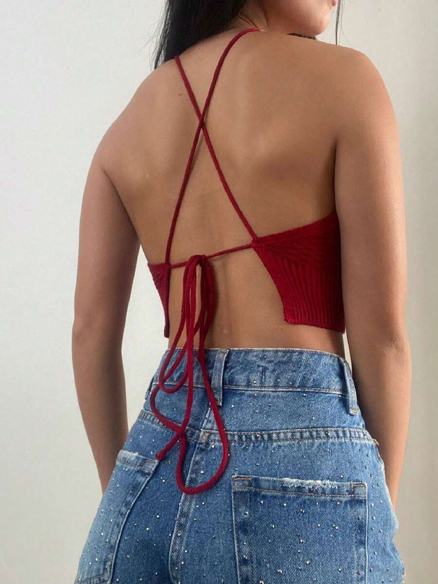 Women Tops - 紅色 - 查看 1
