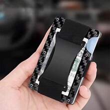 1 Ví Mỏng Tối Giản Cho Nam RFID Ngăn Chặn Túi Thẻ Tín Dụng Phía Trước Nhôm Kim Loại Nhỏ Ví Mini Mỏng Kỷ Niệm Sinh Nhật Quà Tặng Ngày Lễ Tình Nhân Cho Ông Cha Chồng Người Bạn - Màu Xám nhạt - Xem 3