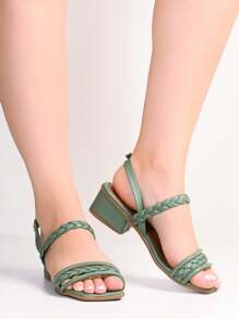 Women Heeled Sandals - Green - View 1