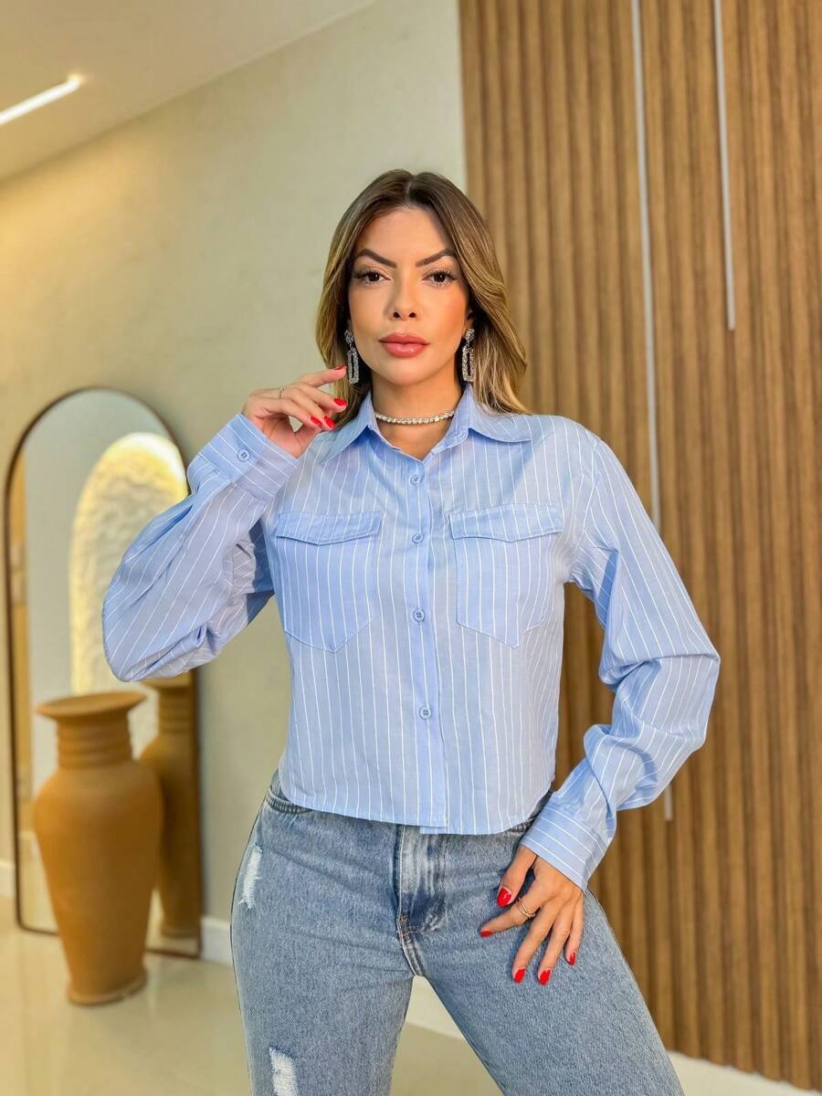 Women Blouses - 藍色 - 查看 1