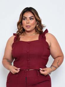 Plus Size Blouses - 酒紅色 - 查看 6