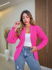 Women Cardigans - 玫紅色 - 查看 2