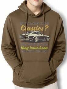 Men Hoodies - 卡其色 - 查看 1