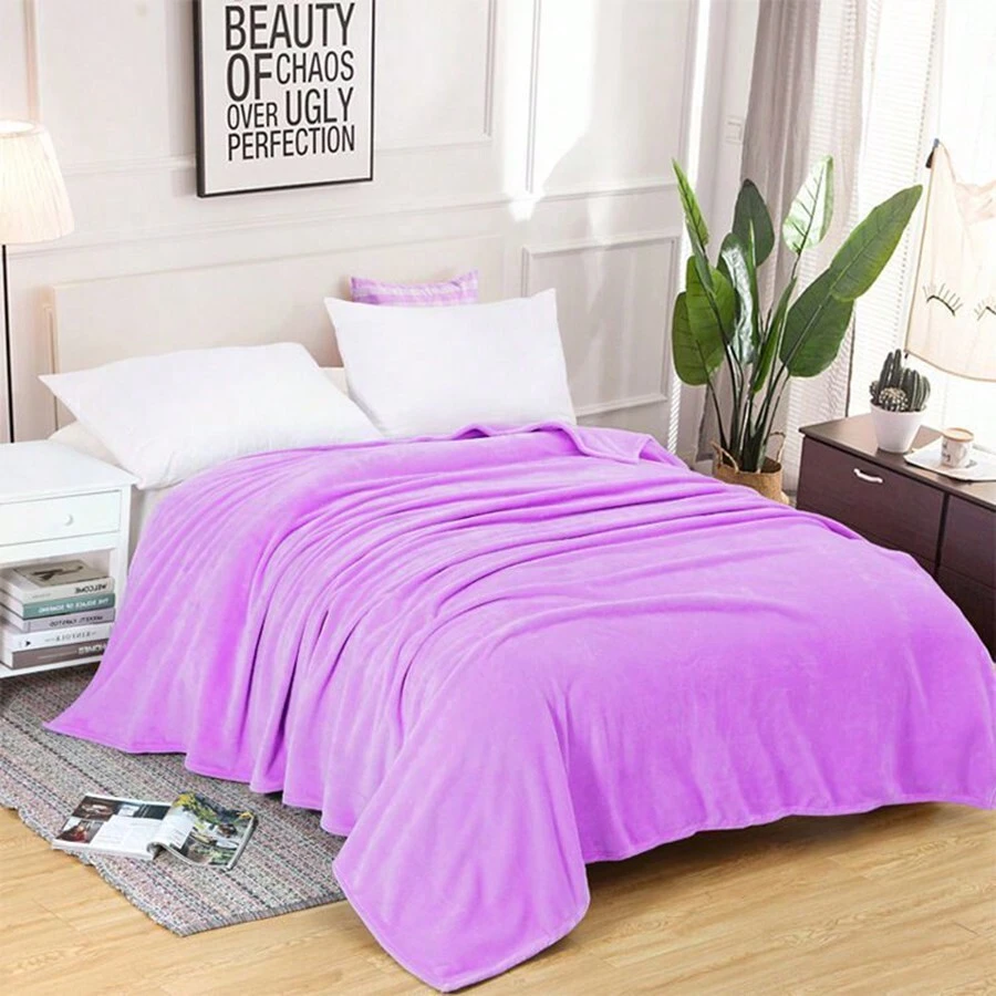 Cobijas Mantas de cama frazada Matrimoniales ,cuatro estaciones capucha franela cálido para casa cobijas frazadas calientitas fresca la ropa de cama cobertor king size microfibra cobertores para borrega cobijas Matrimonial ultrasuave individual, decoracion hogar laila Ligero confort blanket colcha cubrecama super suave cobija micromink 100% Poliéster cobertores edredones edredon color morado roja rosa negra verde - Morado - Ver 1
