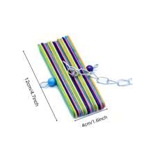 Spielzeug Papagei zufällige Farbe, bunte Blumen Holz Kau-Schnüre, helfen Federkau bei Vögeln zu reduzieren - Verschiedenfarbig - Übersicht 3