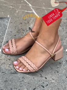 Women Heeled Sandals - Beige - View 3