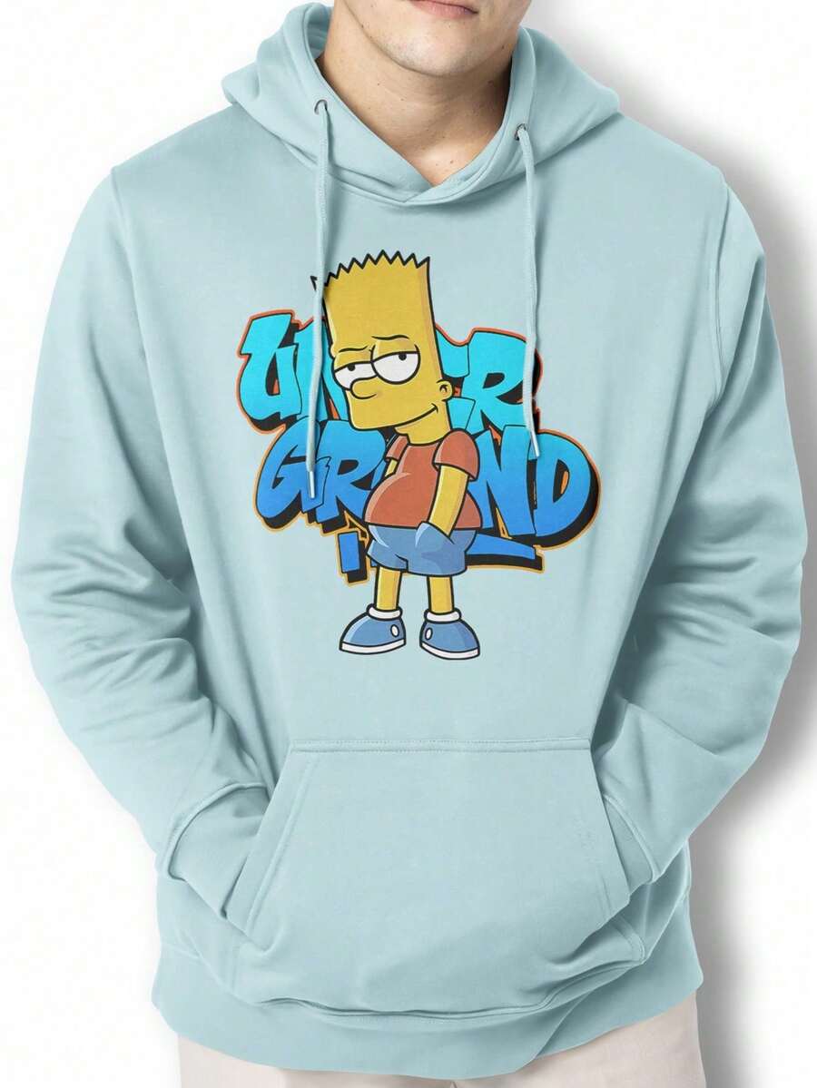 Men Hoodies - 淺藍色 - 查看 1