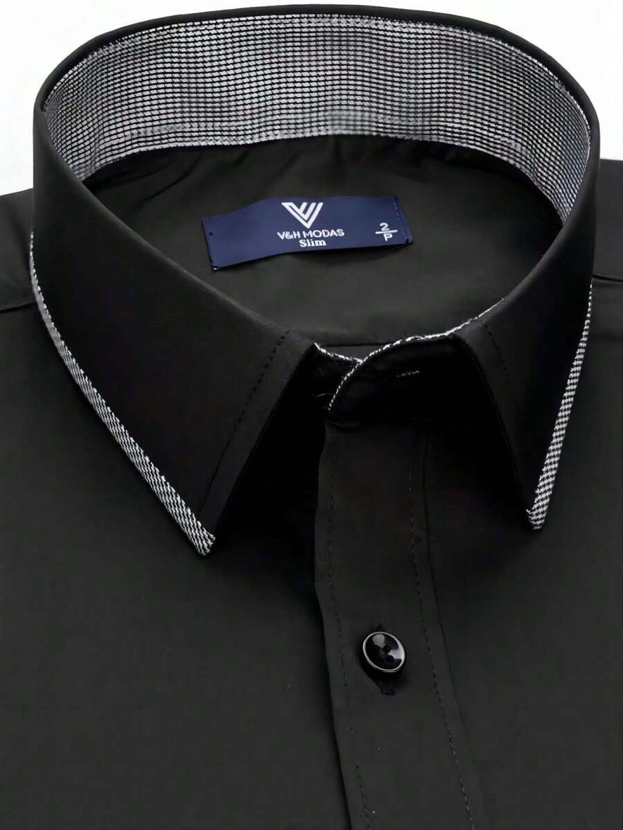 Men Shirts - 黑色 - 查看 1