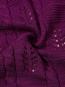 1pc Baby Knit Hollow Patterned Blanket, Solid Color Swaddle Blanket, Air Conditioner Blanket For Summer