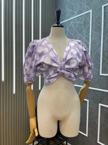 Women Tops - 紫色 - 查看 4