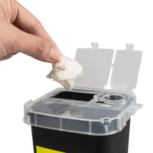 CONTENEDOR DE RESIDUOS PELIGROSOS PUNZOCORTANTES RPBI - Negro - Ver 5