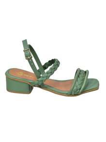 Women Heeled Sandals - Green - View 3